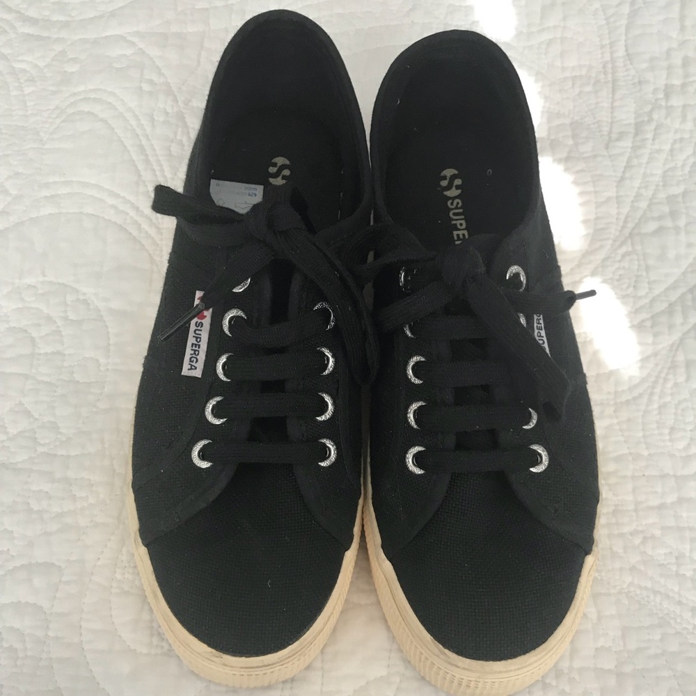SUPERGA black platforms